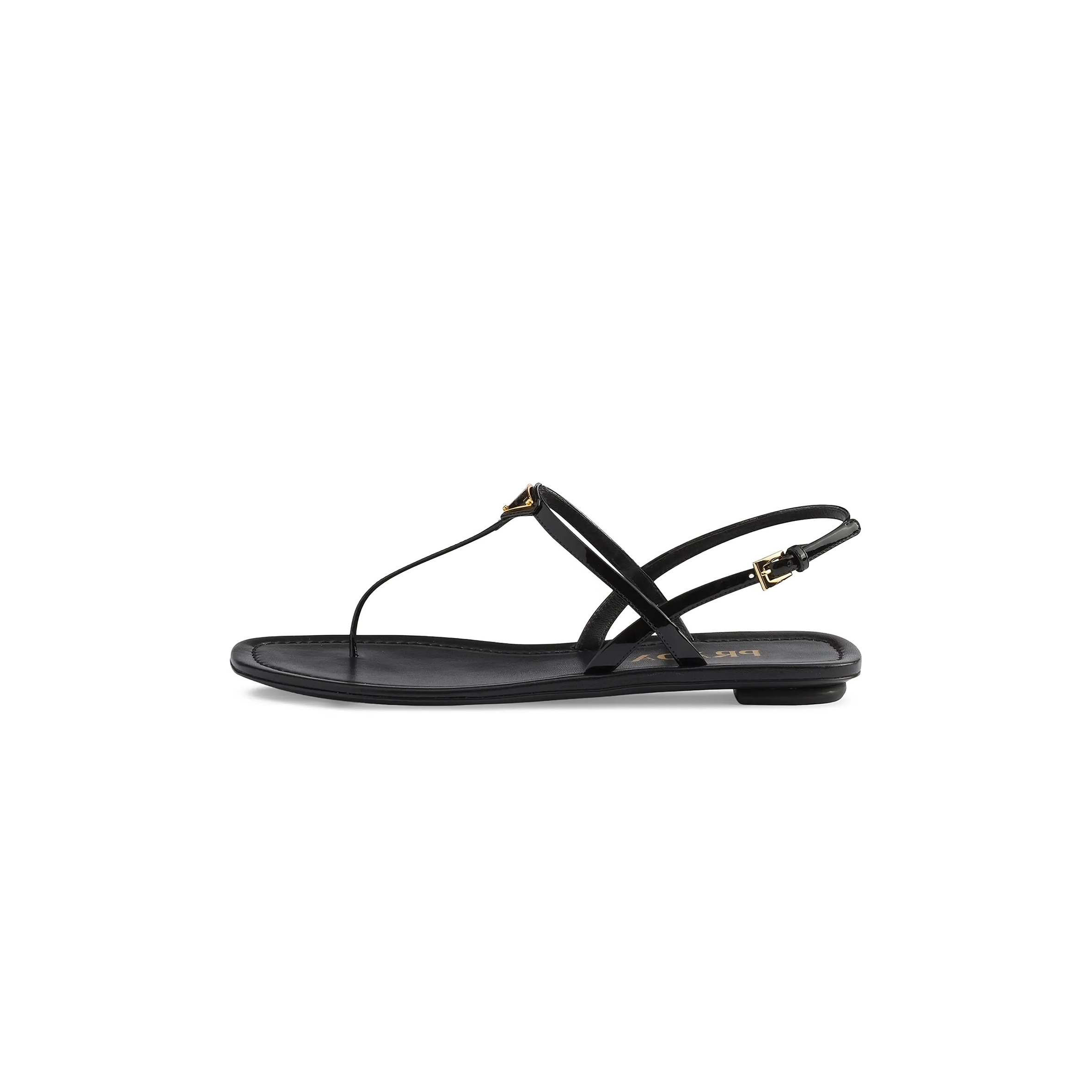 PRADA PATENT LEATHER THONG SANDALS 